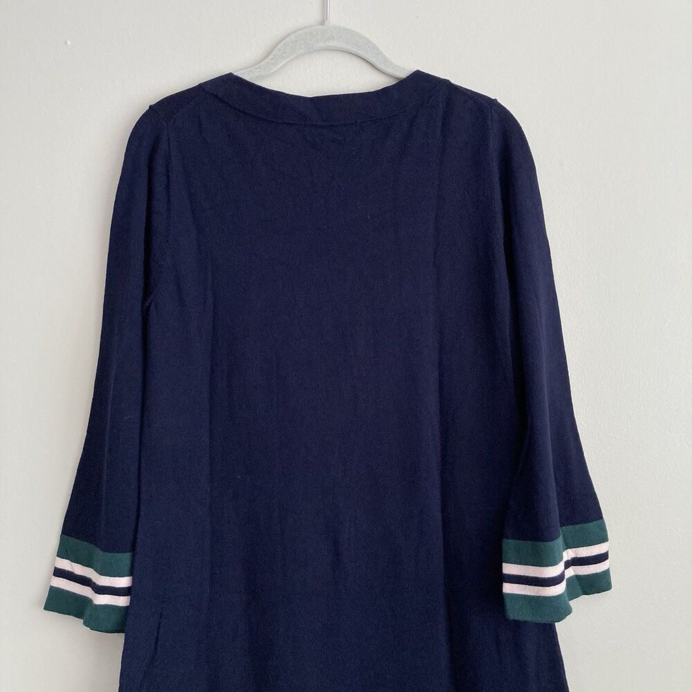 Boden Womens Trudy Knit Dress Size 12 Wool Cotton Blend Navy Green - Picture 8 of 11